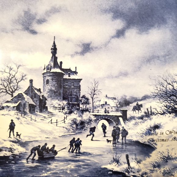 Royal Mosa Holland Christmas 1843 Castle In Winter Decorative Tile 6” X 6” READ - Picture 4 of 10